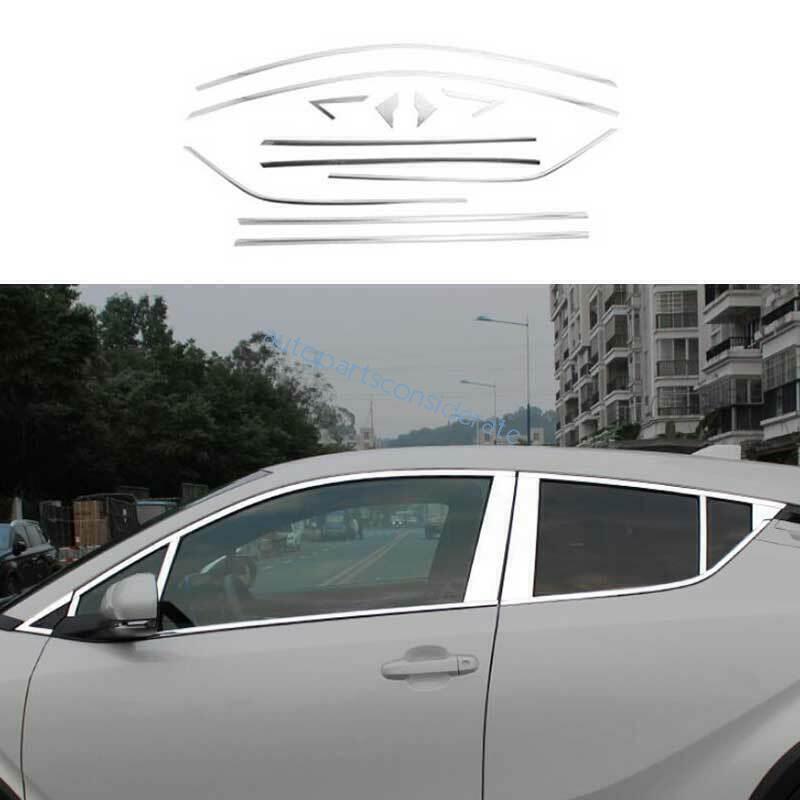for Toyota CHR C-HR 18-2022 Steel Side Window Sill Molding Strip Trim Chrome Kit