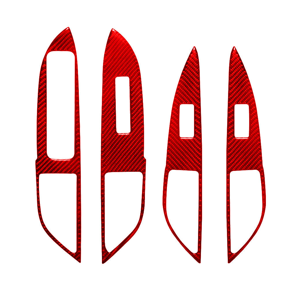 15X Red Carbon Fiber Dashboard & Door Cover for Mitsubishi Outlander 2014-2016