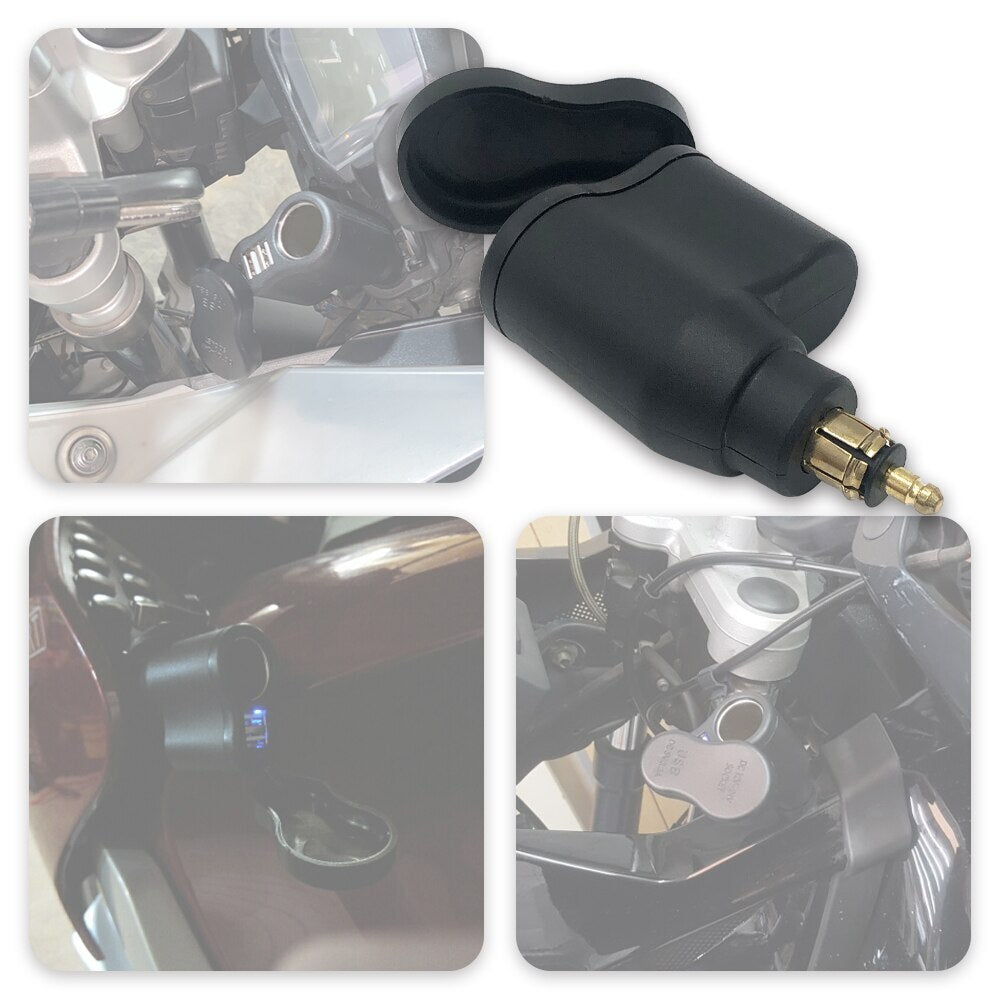 for BMW Dirt Bike Plug Dual USB Charger Cigarette Lighter Socket Adapter T