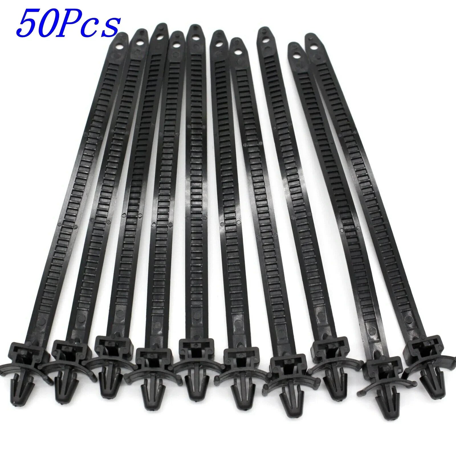 50Pcs 7mm Hole Push Mount Wire Ties Releasable Nylon Cable Strap for Honda for Mazda