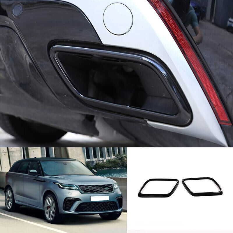 Black Steel Rear Tail Exhaust Tip Pipe Cover New for Range Rover Velar 2017-2023