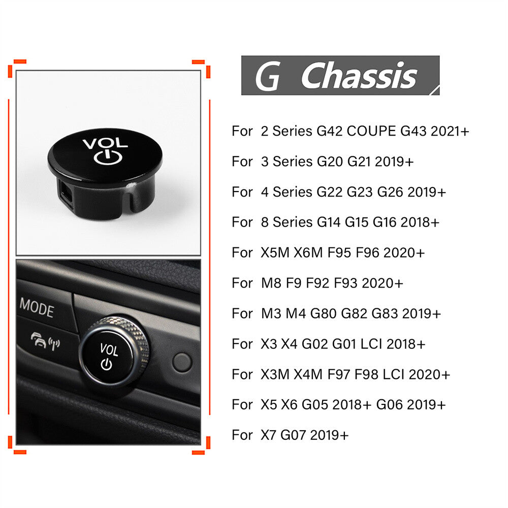 Black Replace VOL Button Trim for BMW 2 3 4 8 Series G42 G20 G22 G14 X3 X4 X5 X6