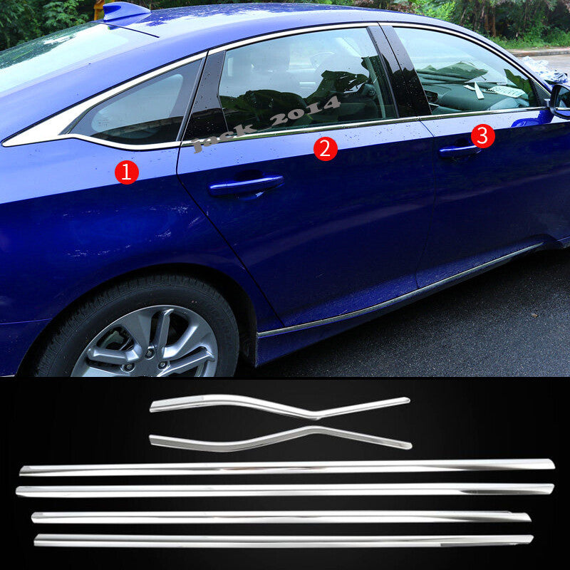 Chrome Stainless Steel Window Door Cover Trim for Honda Accord 10th 2018-2022