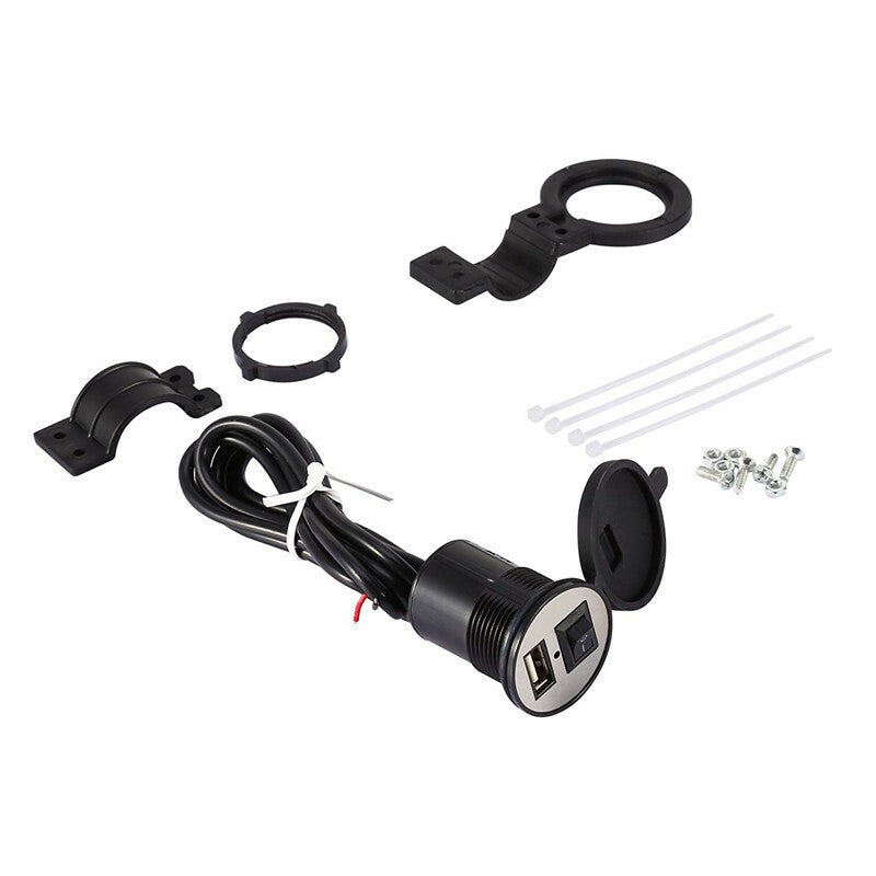 Motorcycle USB Charger Adaptor Button Waterproof Power Charger Socket Adapter