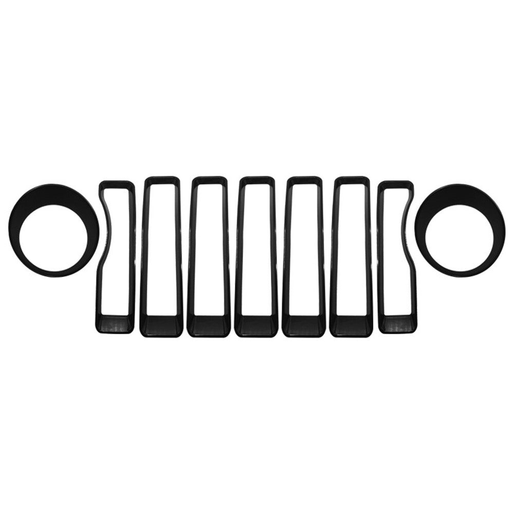 Mesh Grill Insert+Headlight Turn Light Cover Trim For 18-22 for Jeep for Wrangler JL JLU
