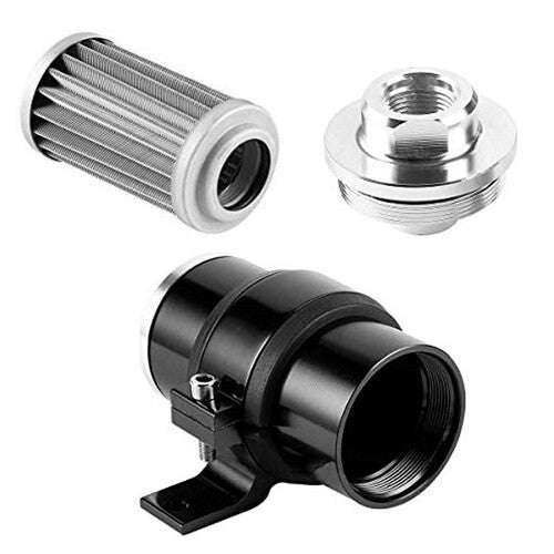 Universal air filter 100 microns cleanable direct discharge 50 mm fuel filter 6/8/10 AN adaptable