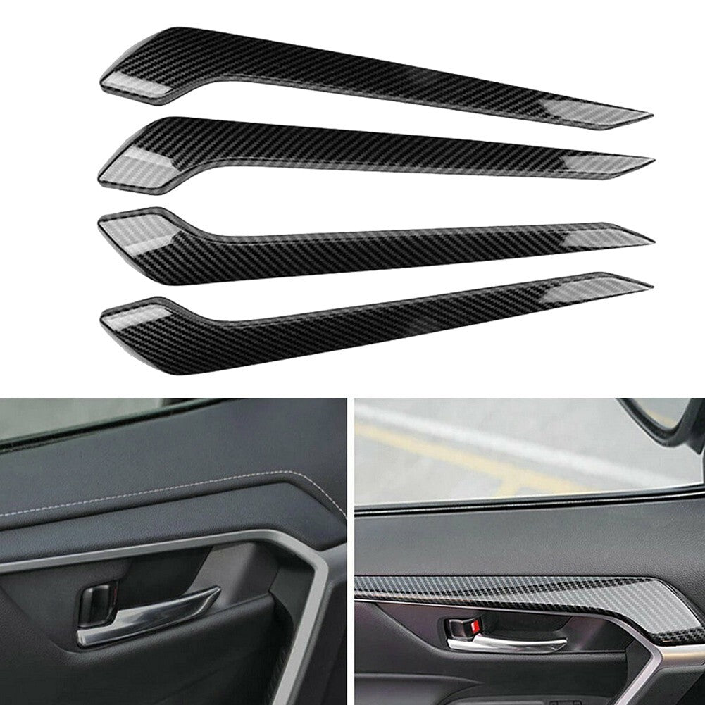 Carbon Fiber Interior Door Trims Moulding Accessories for Toyota For RAV4 19-21