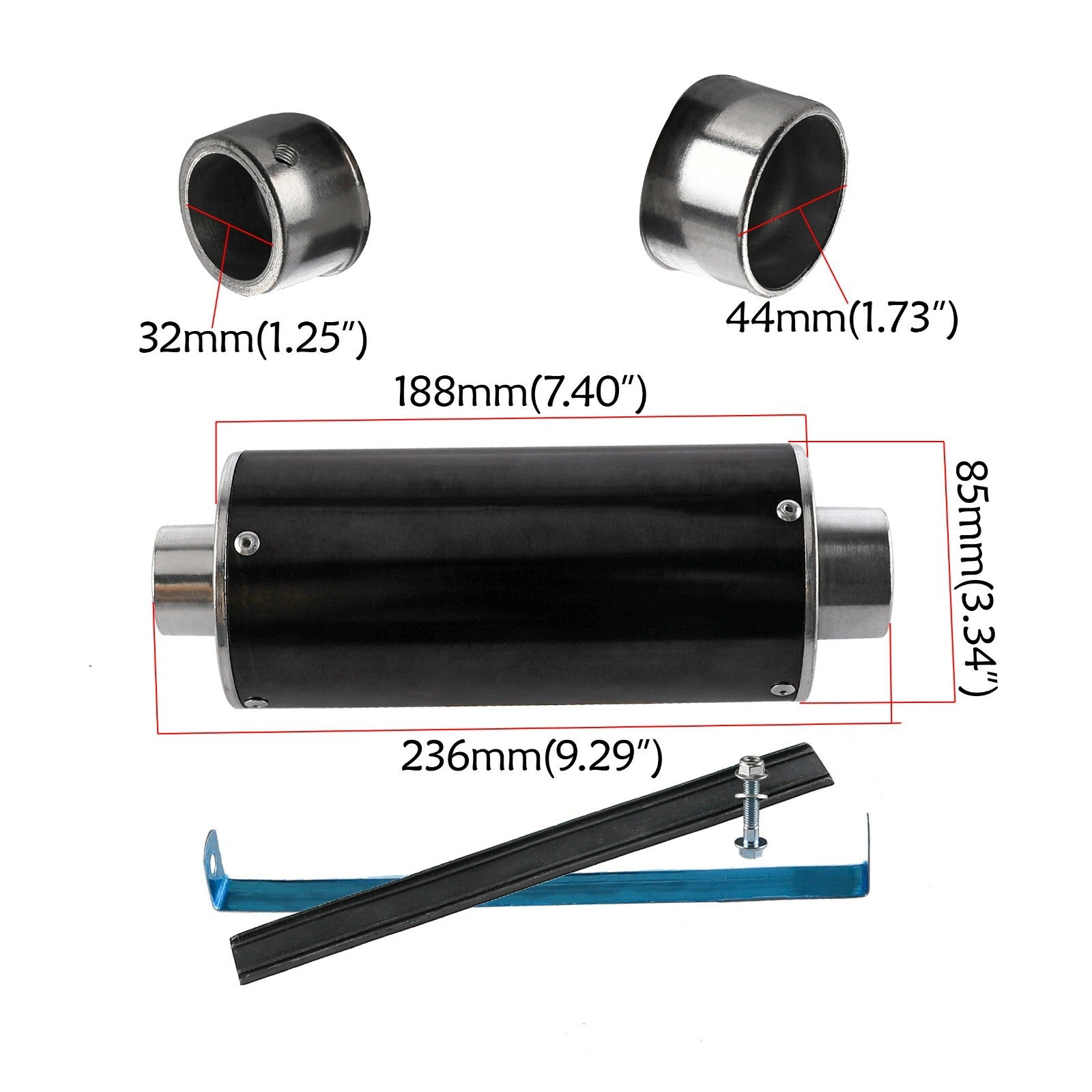 1.25-inch 32mm pedal motorcycle exhaust muffler, off-road bicycle, all-terrain vehicle, four-wheel go-kart