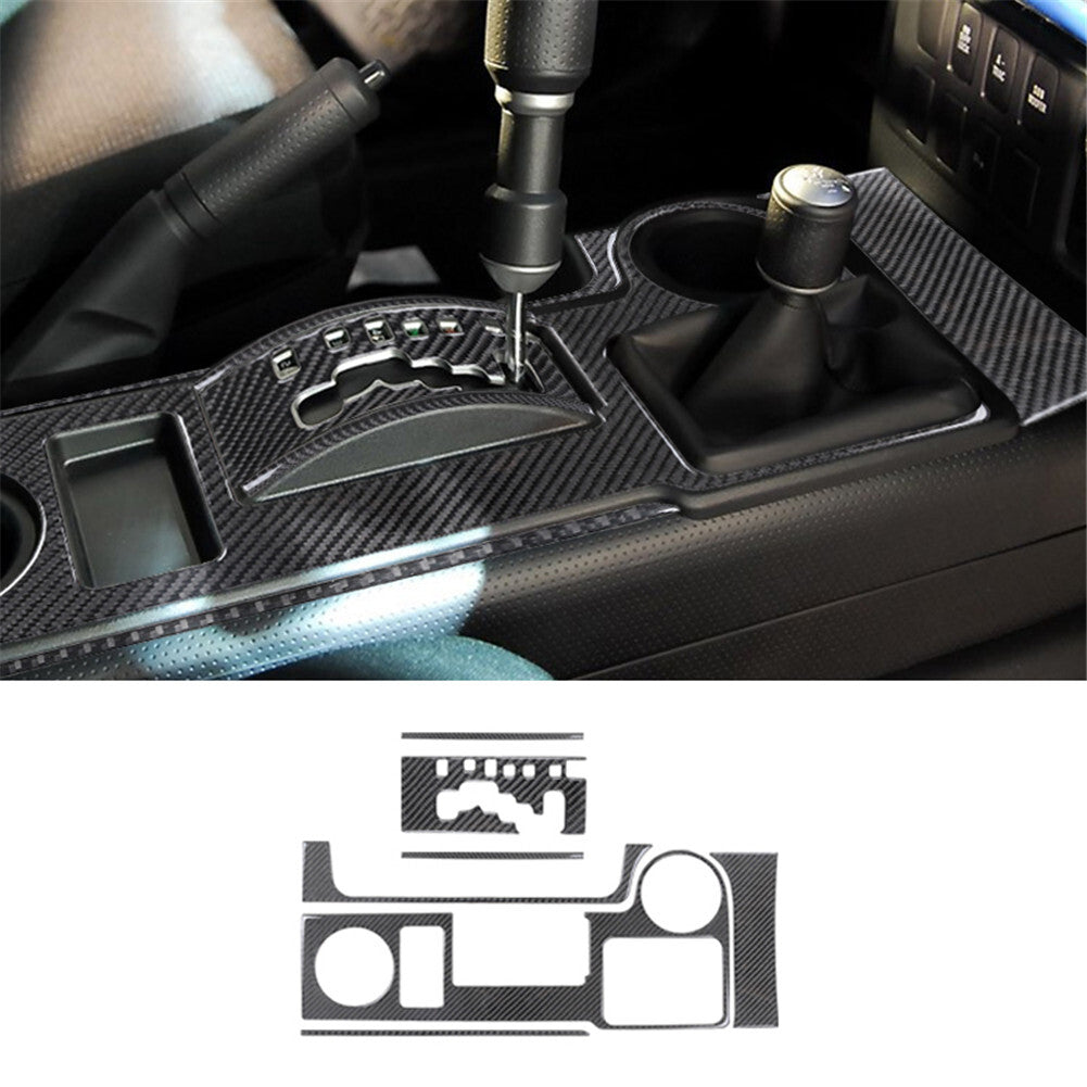 7Pcs Central Gear Shift Trim Cover Carbon Fiber for Toyota FJ Curiser 2007-2021