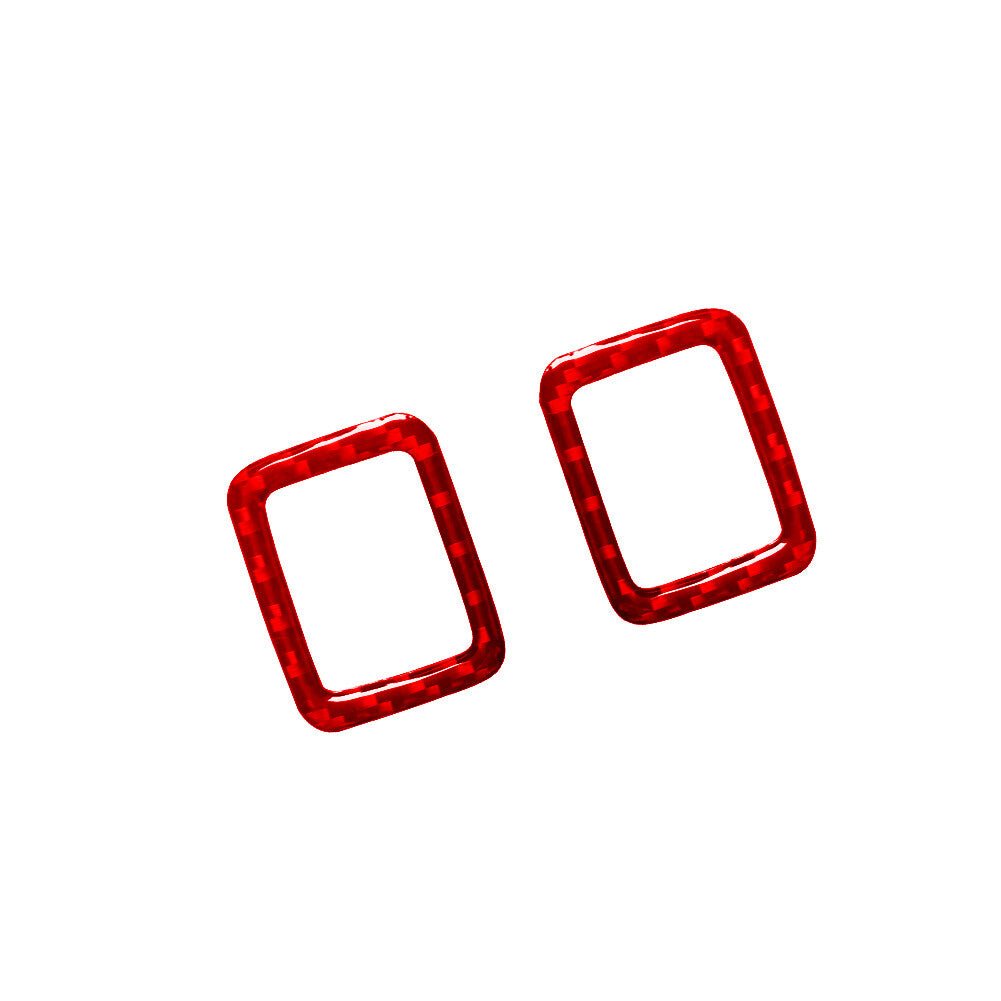 2x Red Carbon Fiber Door Lock Trim for Land Rover Discovery Sport 2015-219