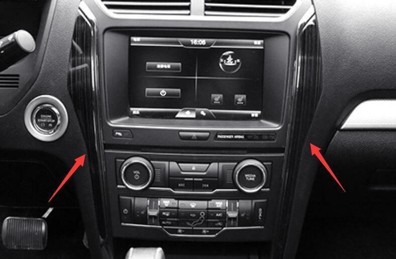 Black Titanium Gear Shift Both Side Cover Trim 2PCS for Ford Explorer 2011-2019