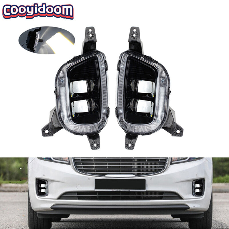 1 Pair for Kia Carnival 2014-2016 DRL 12V Fog Lamp Daytime Running Lights White