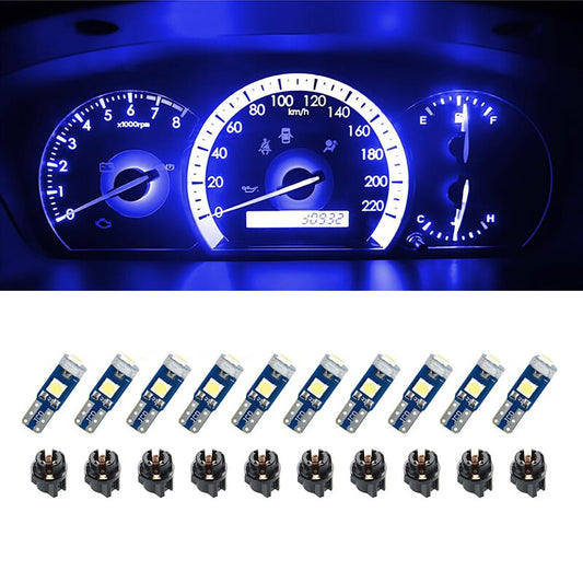 10Pcs T5 3030-3SMD Car Dashboard LED Lights Blue Light High Light Bulb