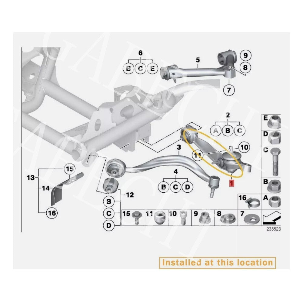 for Rolls-Royce for Phantom Front Suspension Control Curved Arm Bushing Kit 31120409267
