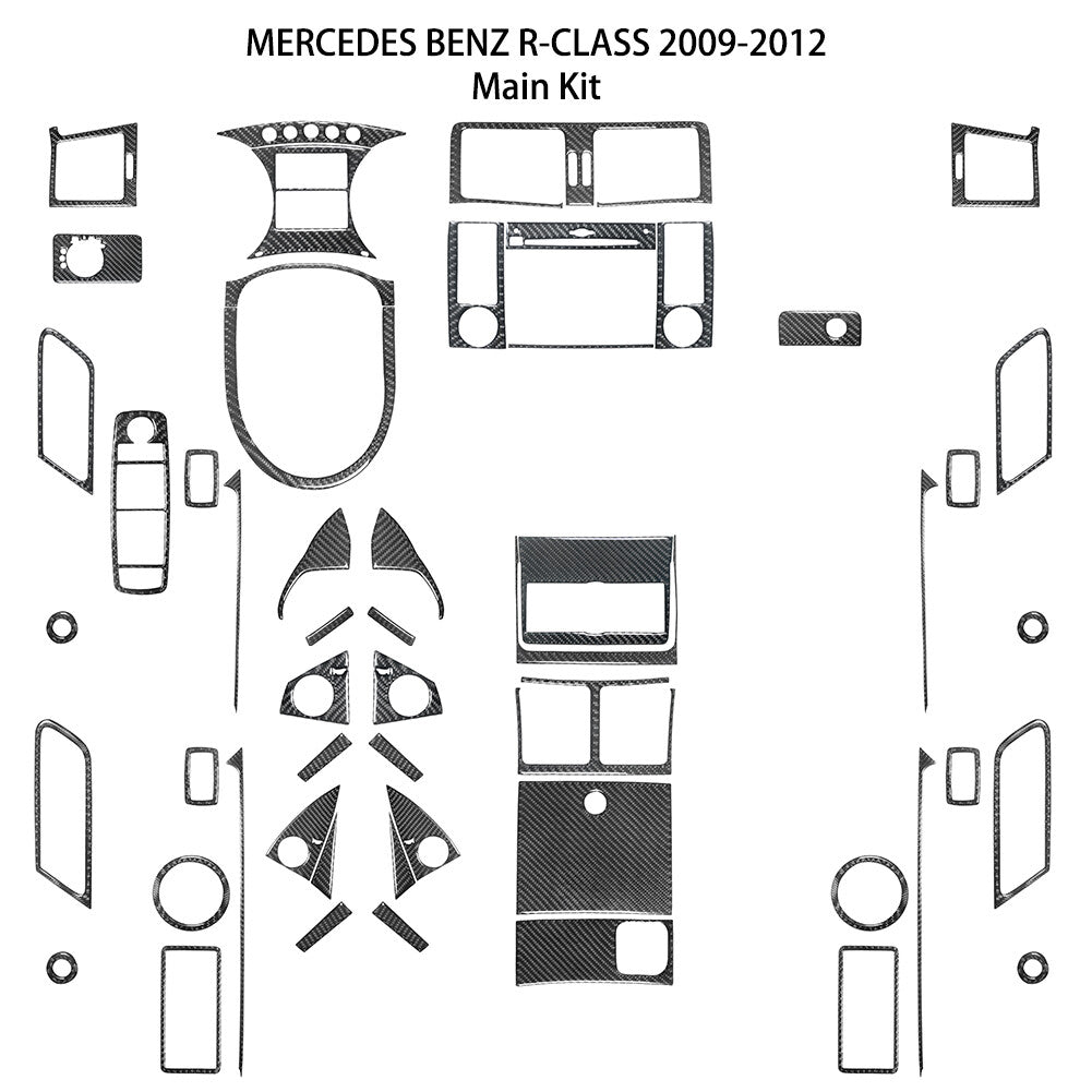 Carbon Fiber Full Interior Kit Cover Trim for Mercedes-Benz R320/350 2009-2012