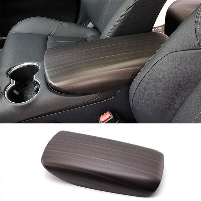 Matte Wood Grain Console Armrest Box Panel Trim Cover for Toyota Venza 2021-2023
