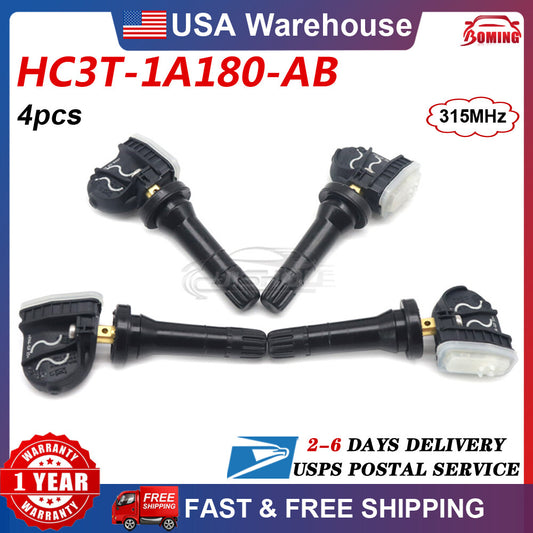 (4) HC3T-1A180-AB Tire Pressure Sensors TPMS Fits for Ford for Lincoln HC3Z-1A189-E