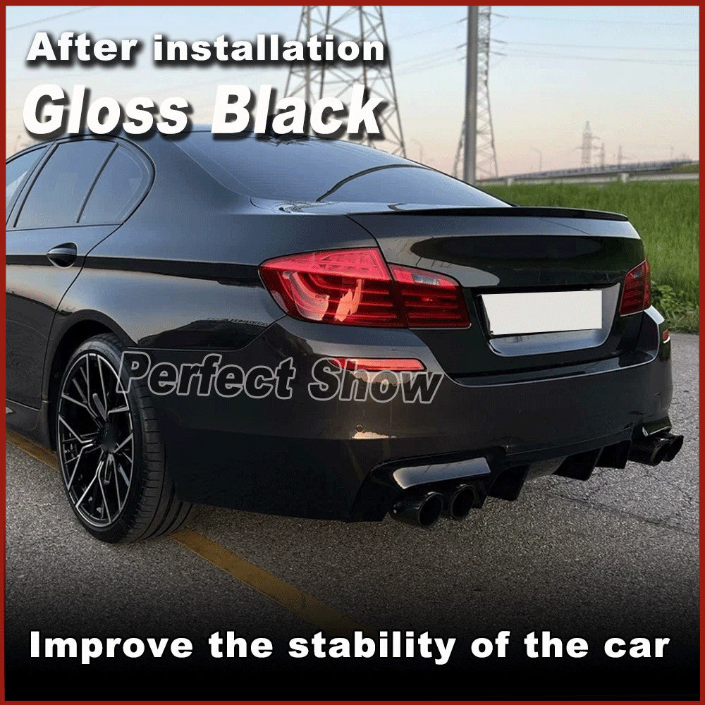Fit for BMW 5Series F10 535i M Tech 12-16 Glossy Black Rear Bumper Diffuser Lip