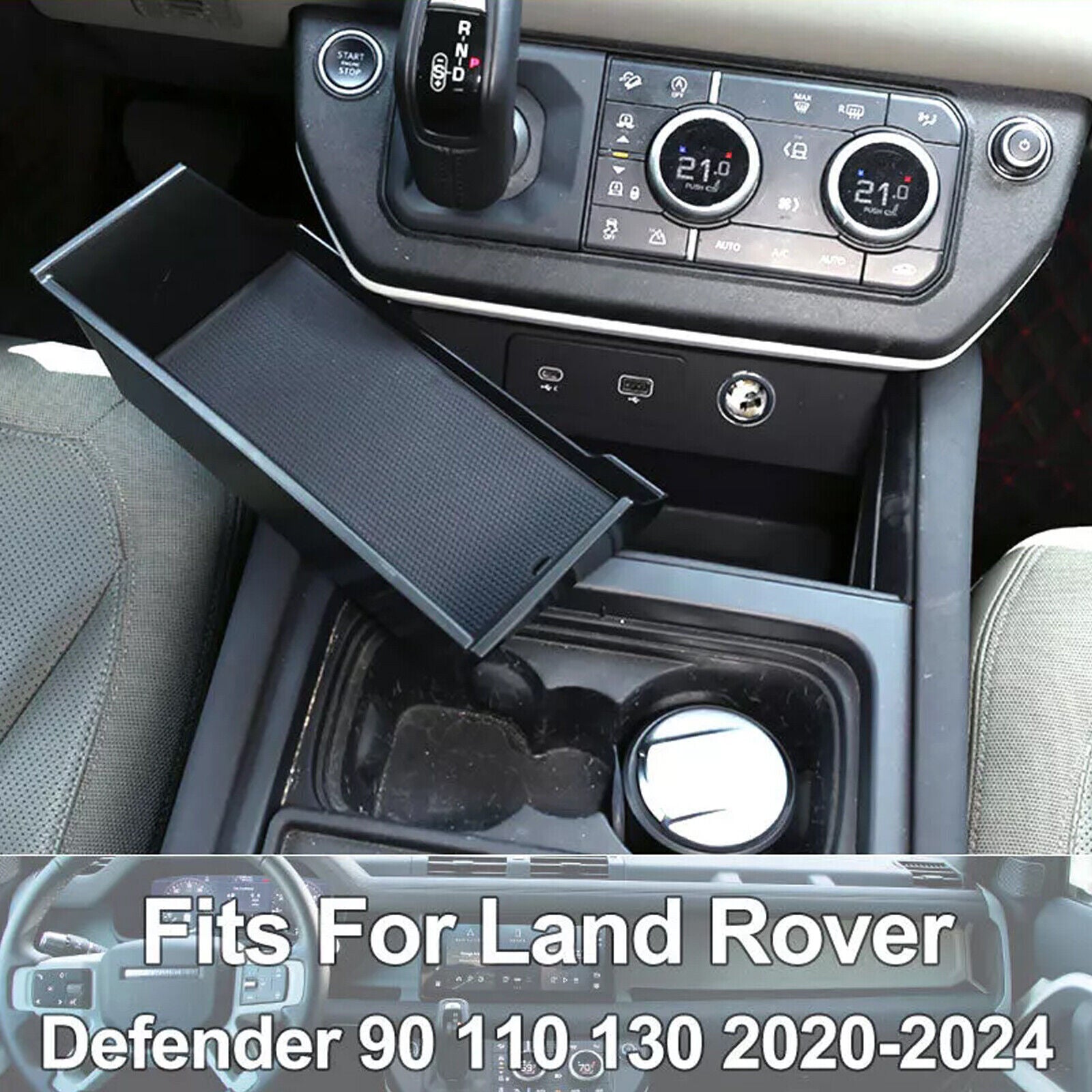 For 2020-2023 for Land Rover for Defender 90 110 Center Console Storage Box Phone Holder