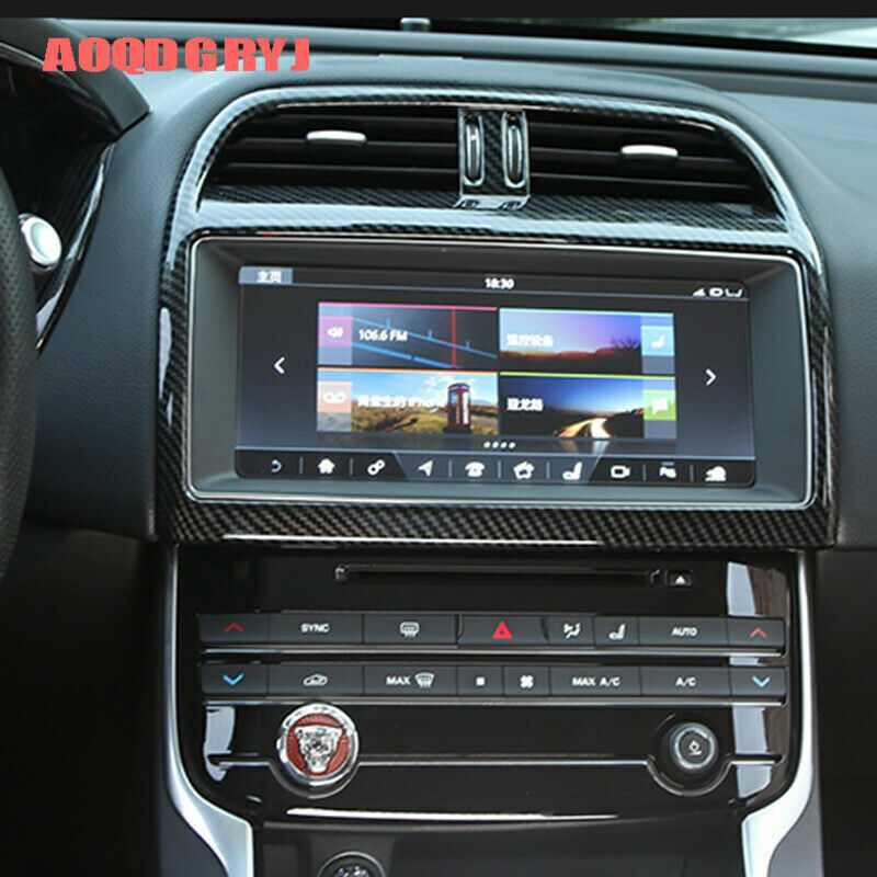 for Jaguar F-PACE 2016-2020 Carbon fiber GPS Navigation Frame Panel Trim Cover
