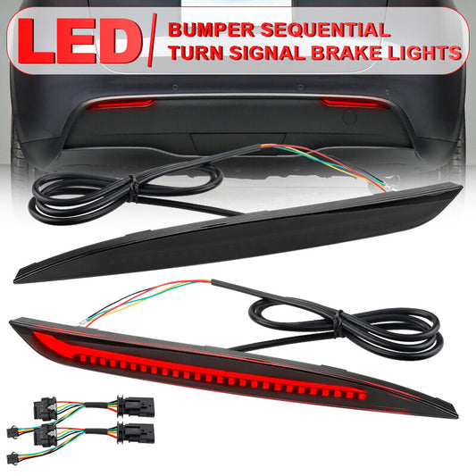 Smoked Lens LED Bumper Reflector Lights Tail/Brake/Turn Signal for Tesla for Model Y
