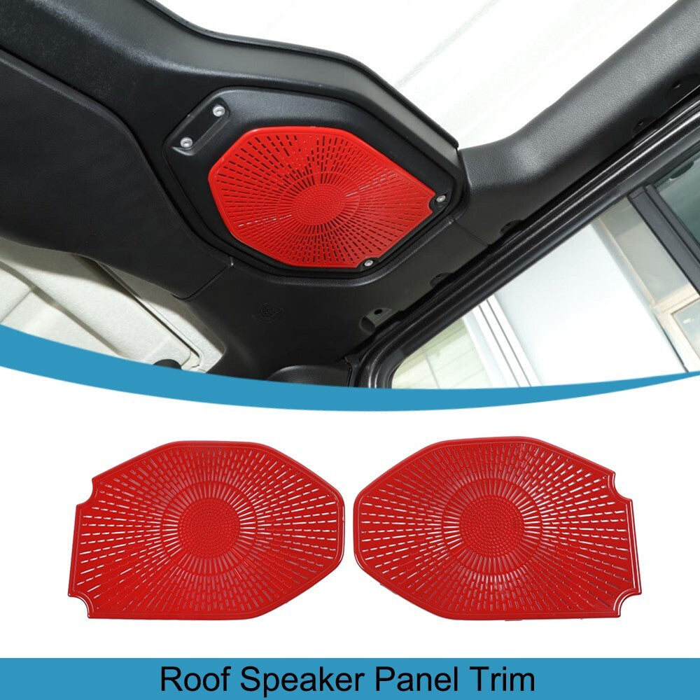 Red Roof Speaker Panel Cover Trim for Jeep for Wrangler JL Gladiator JT 2018-2023