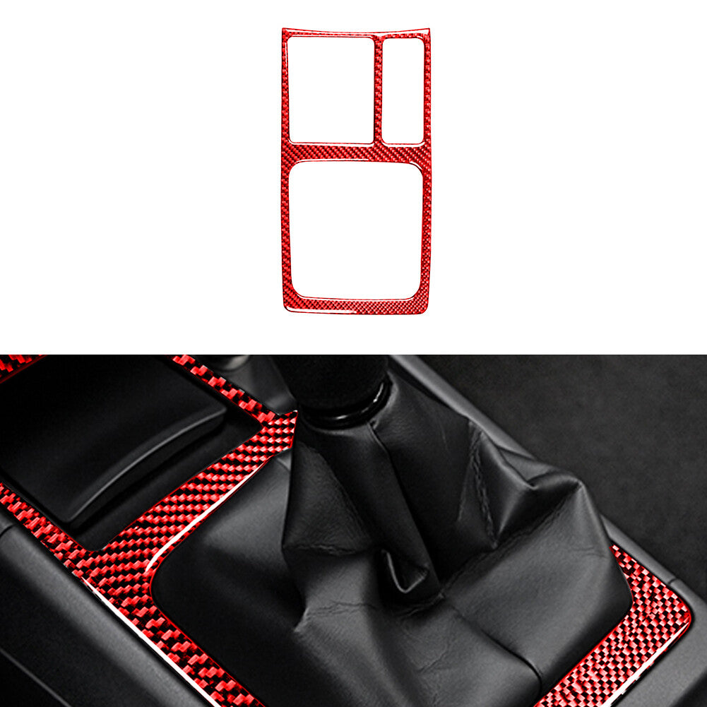 for Mitsubishi Lancer DE/ for ES 2008-15 Red Carbon Fiber Gear Shift Frame Cover Trim