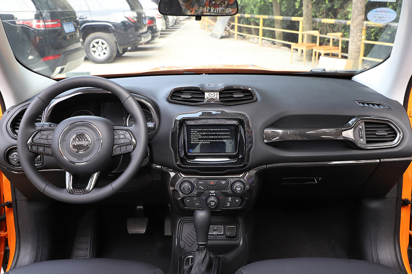 Full Set Interior Trim Parts for Jeep Renegade 2016-2022 Carbon Fiber Look 31pcs