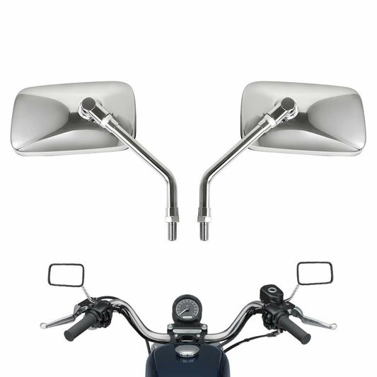 Chrome 10MM Rearview Side Mirrors for Kawasaki for Suzuki Honde Ha-rley Motorcycle