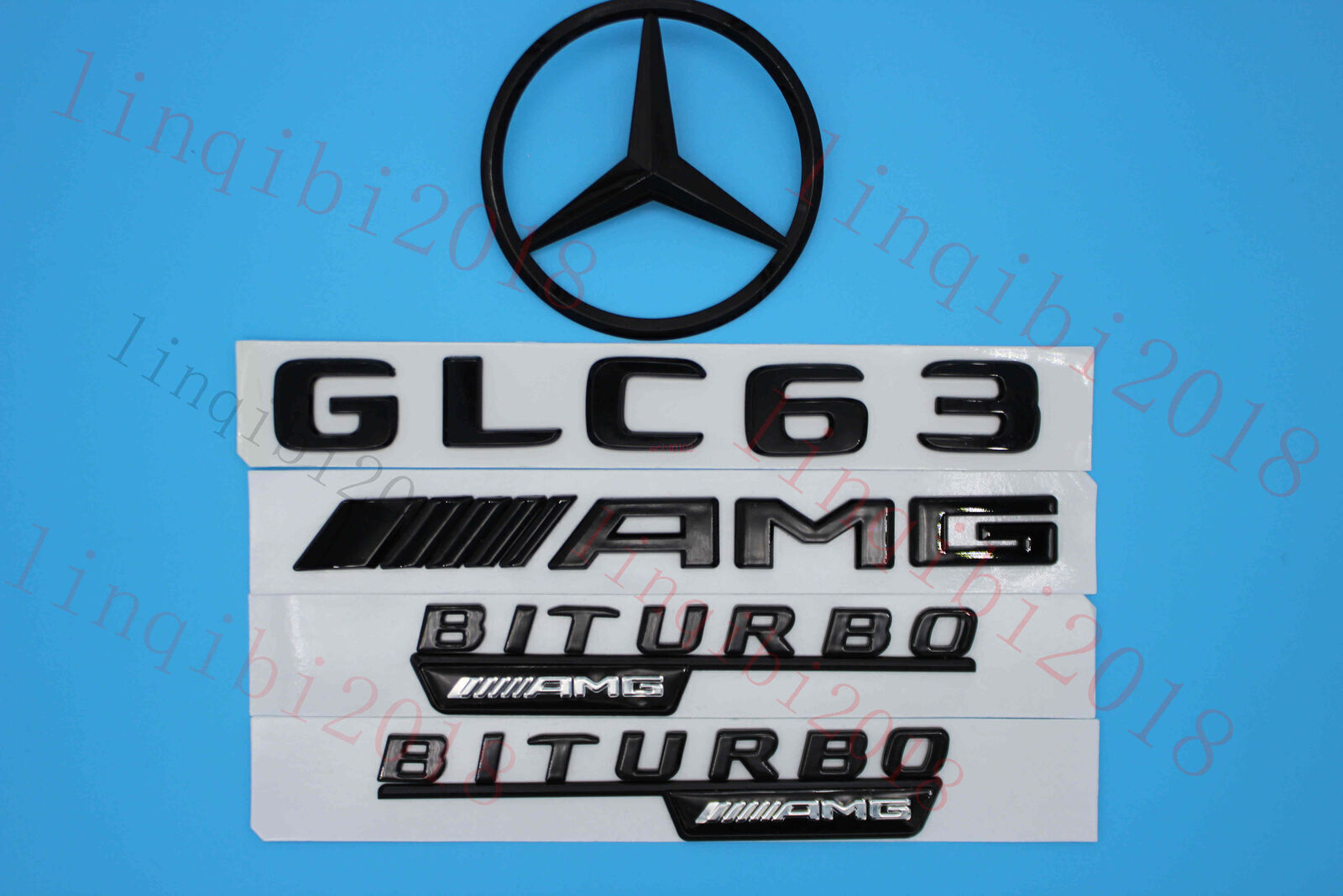 GLC63 AMG BITURBO Trunk Logo Sticker Decal Emblem Badge Package 1Set