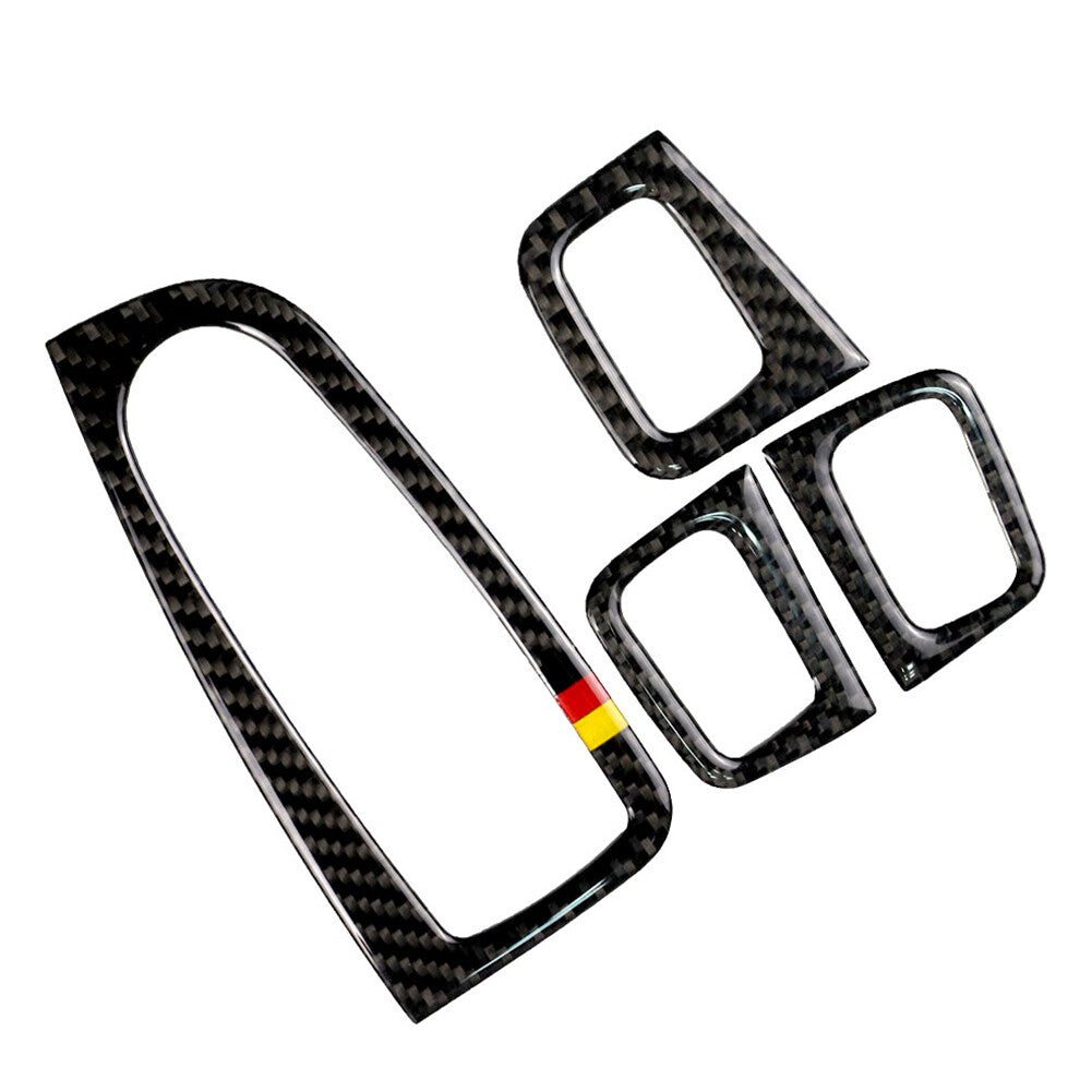 Door Armrest Window Lift Trim Set Carbon Fiber Fit for Mercedes-Benz C Class W205