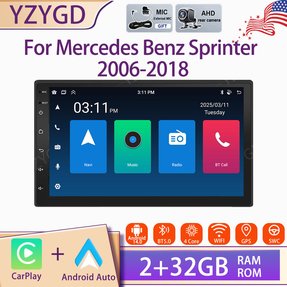 Android14 for Mercedes for Benz Sprinter 2006-2018 Carplay Car Stereo Radio GPS Navi