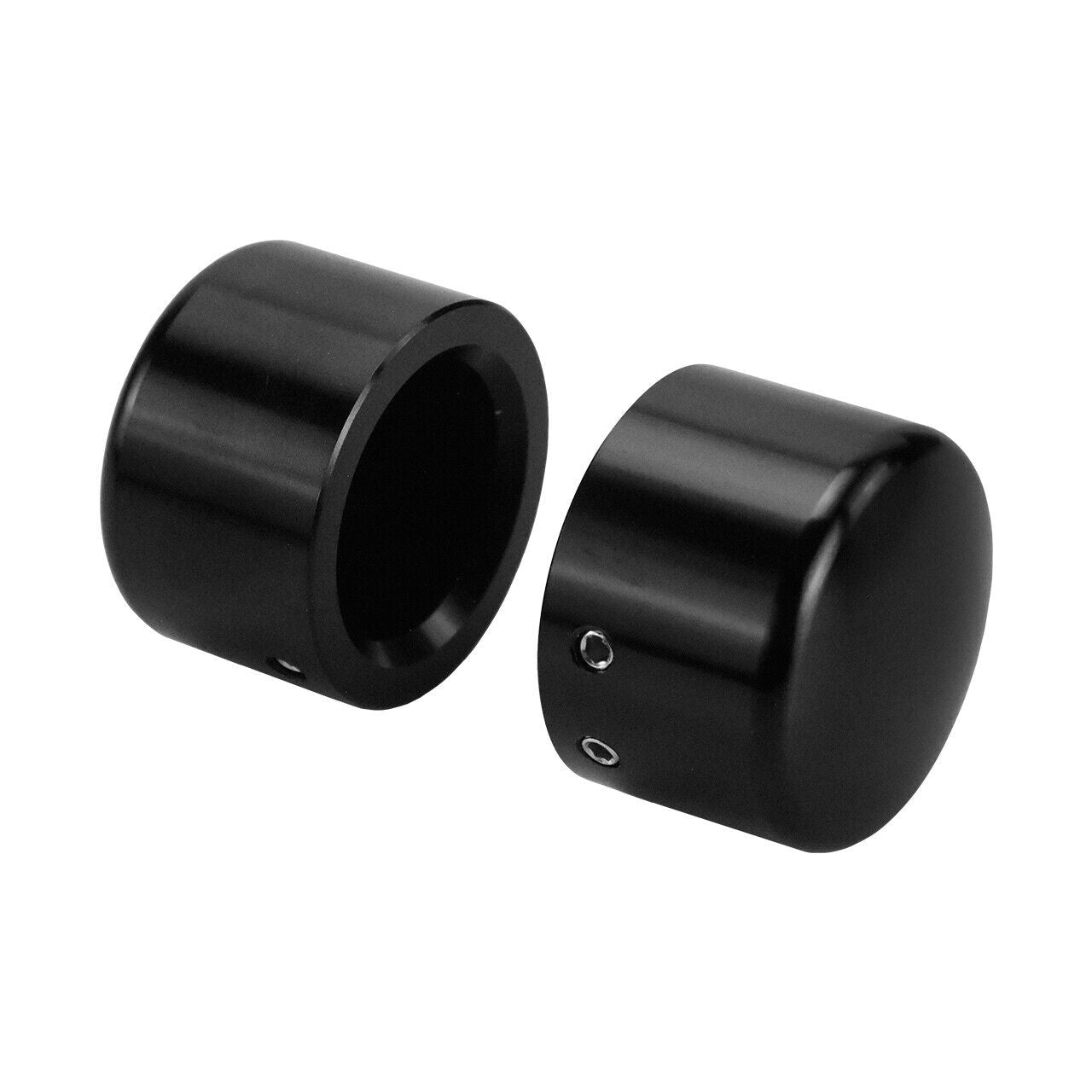 Black Front Axle Cap Nut Covers for Harley Softail Dyna Street Glide Road King