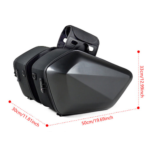 60L Motorcycle Saddlebag Hard Shell Side Pockets for Riding Helmets (US Stock)