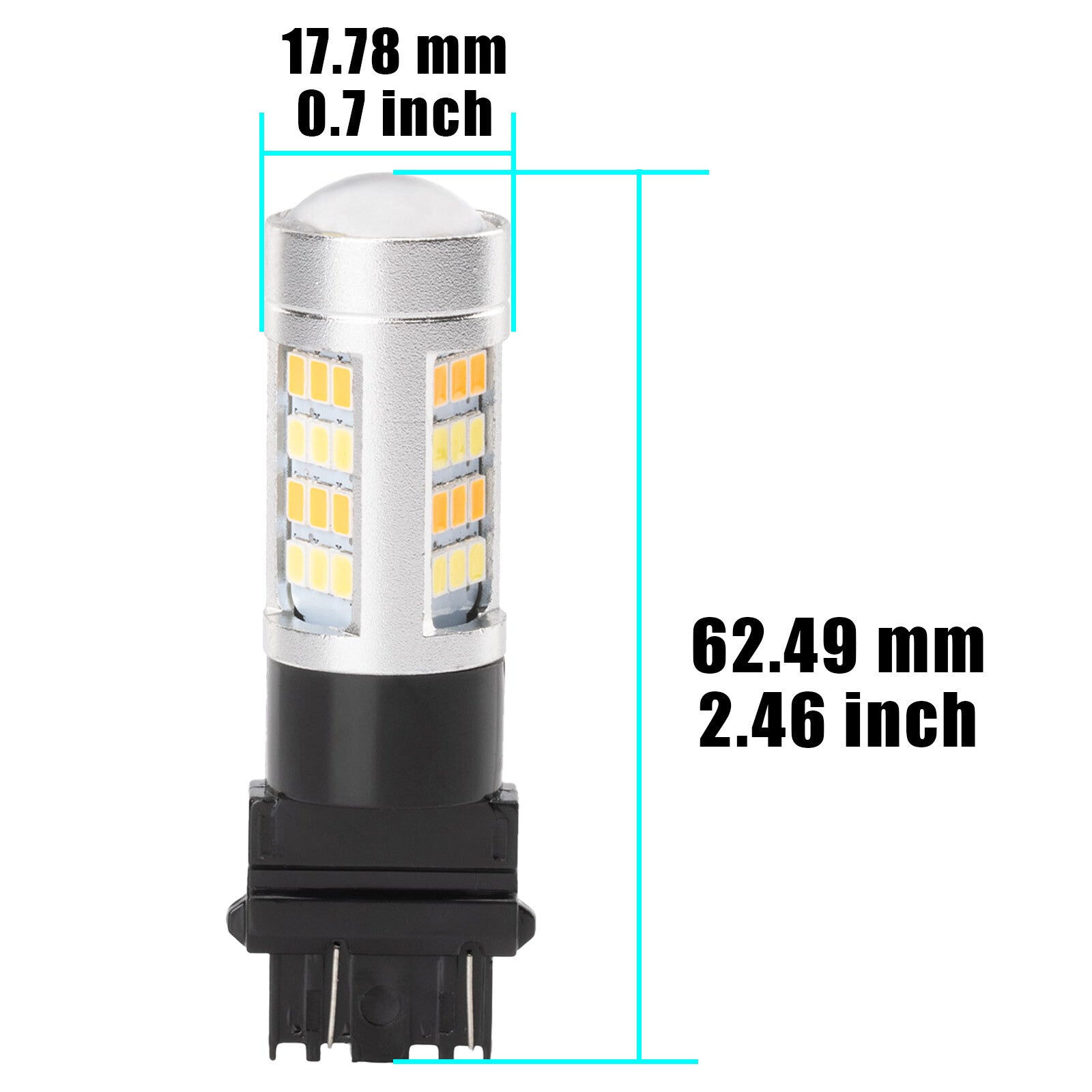 4X Turn Signal Parking Light Bulb Error Free White/Amber LED DRL Switchback New