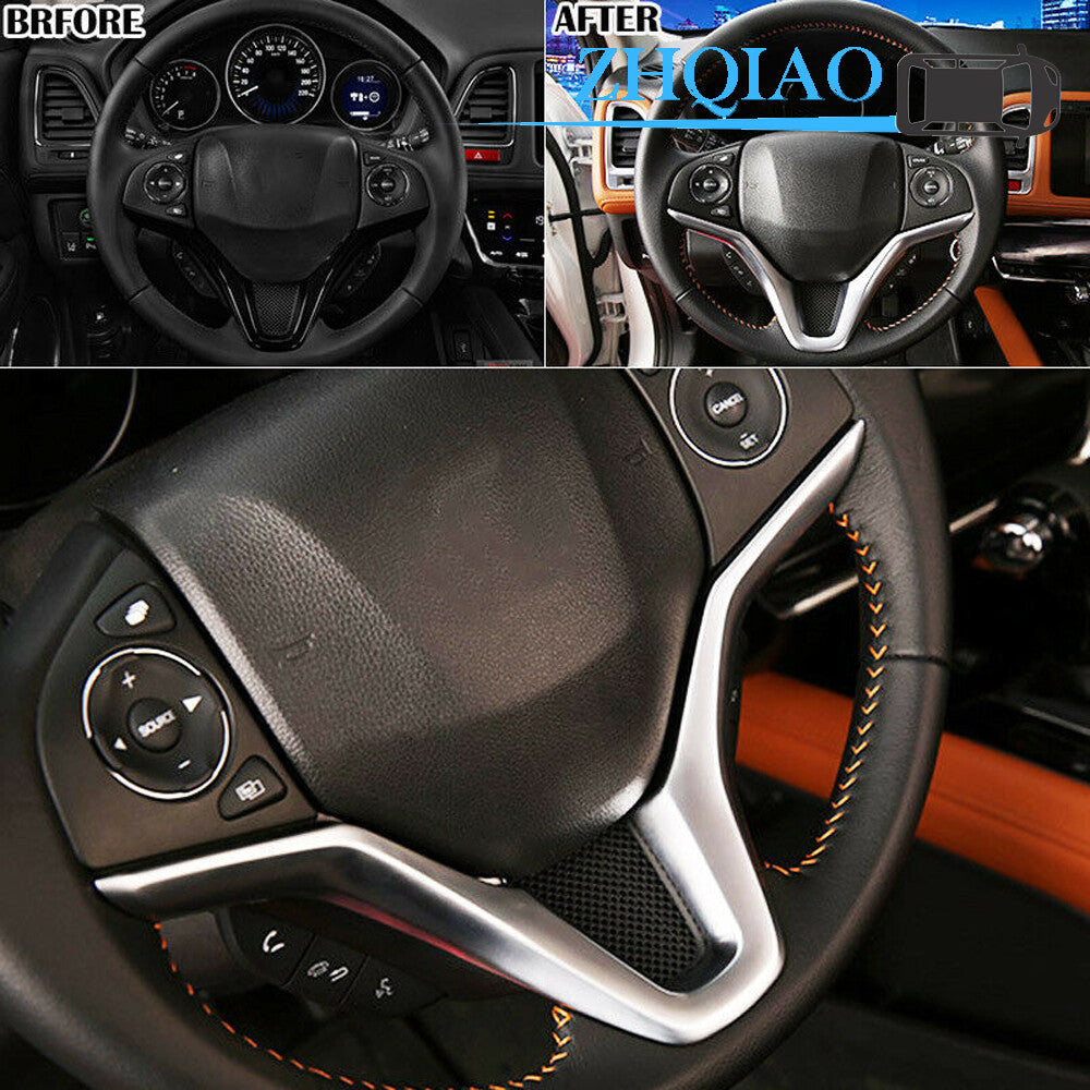 Chrome Steering Wheel Cover Trim Fits for Honda HR-V HRV Vezel 2016-2018