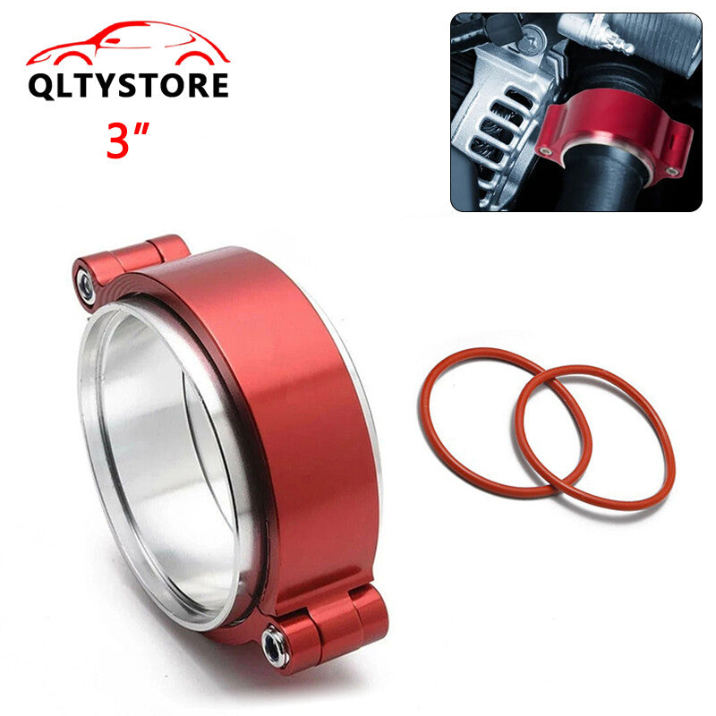 3 76mm Aluminum Quick Release V-Band Clamp Kit for Intake Intercooler Pipe Red