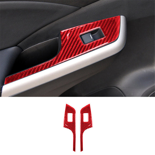 Red Carbon Fiber Rear Window Lift Panel Cover Trim for Honda CRV CR-V 2012-2016
