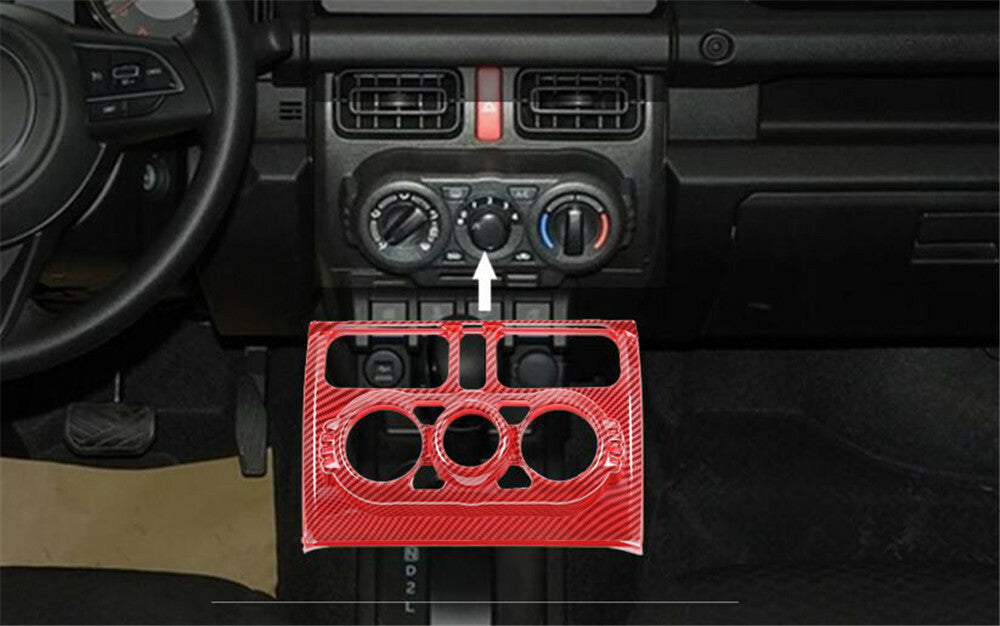 for Suzuki for Jimny 2019-22 Automatic Air Condition Vent Outlet Trim ABS Red Carbon