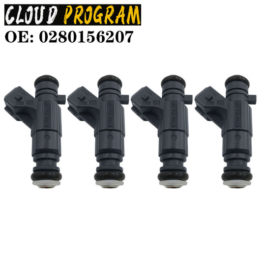 4-pack black four-hole fuel injector nozzles 0280156207 for Chery Tiggo for Geely