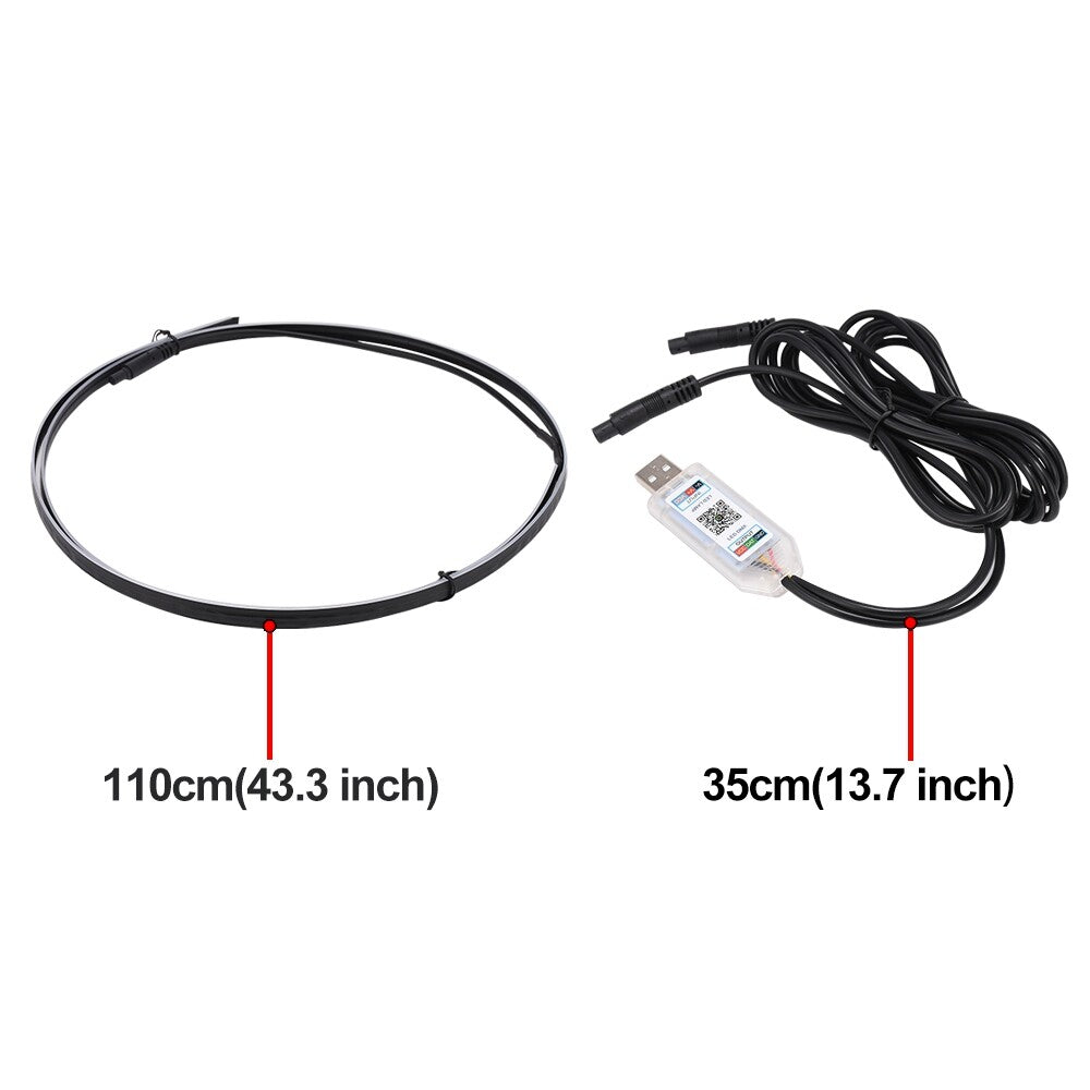 145CM Car LED Strip Light, Atmosphere Light ,Wireless APP, Car Neon Lights