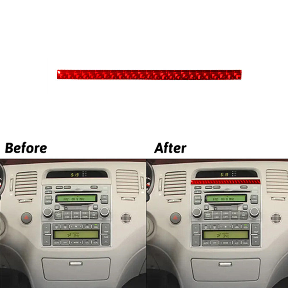 Red Carbon Fiber Above Radio Console Cover Trim for Hyundai Azera 2006-2011