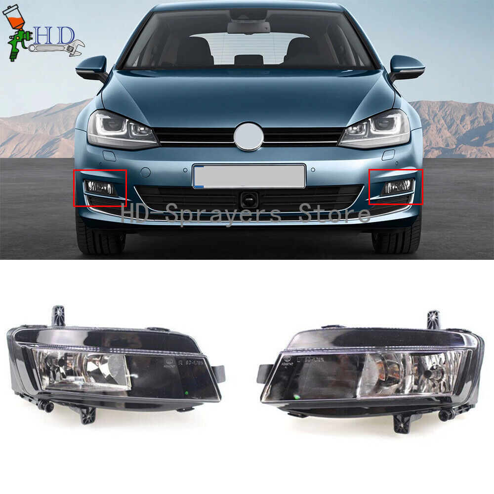 1 pair of front bumper fog lights with halogen bulbs suitable for Volkswagen for Golf 7 MK7 2013, 2014-2017.