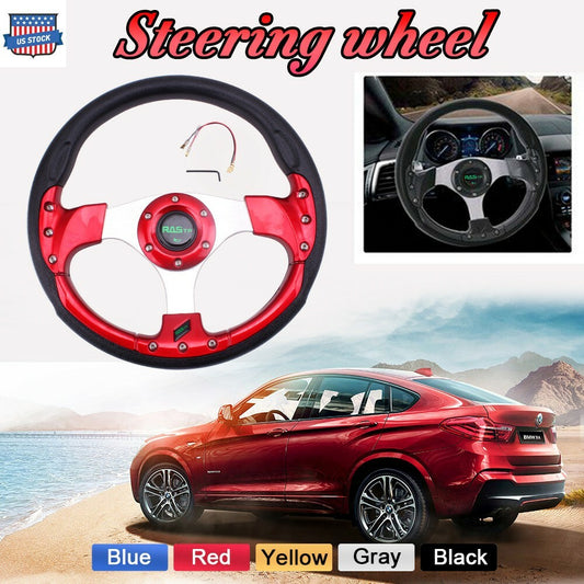 13 320mm Universal Drifting Racing Sport Lightweight Steering Wheel Red US