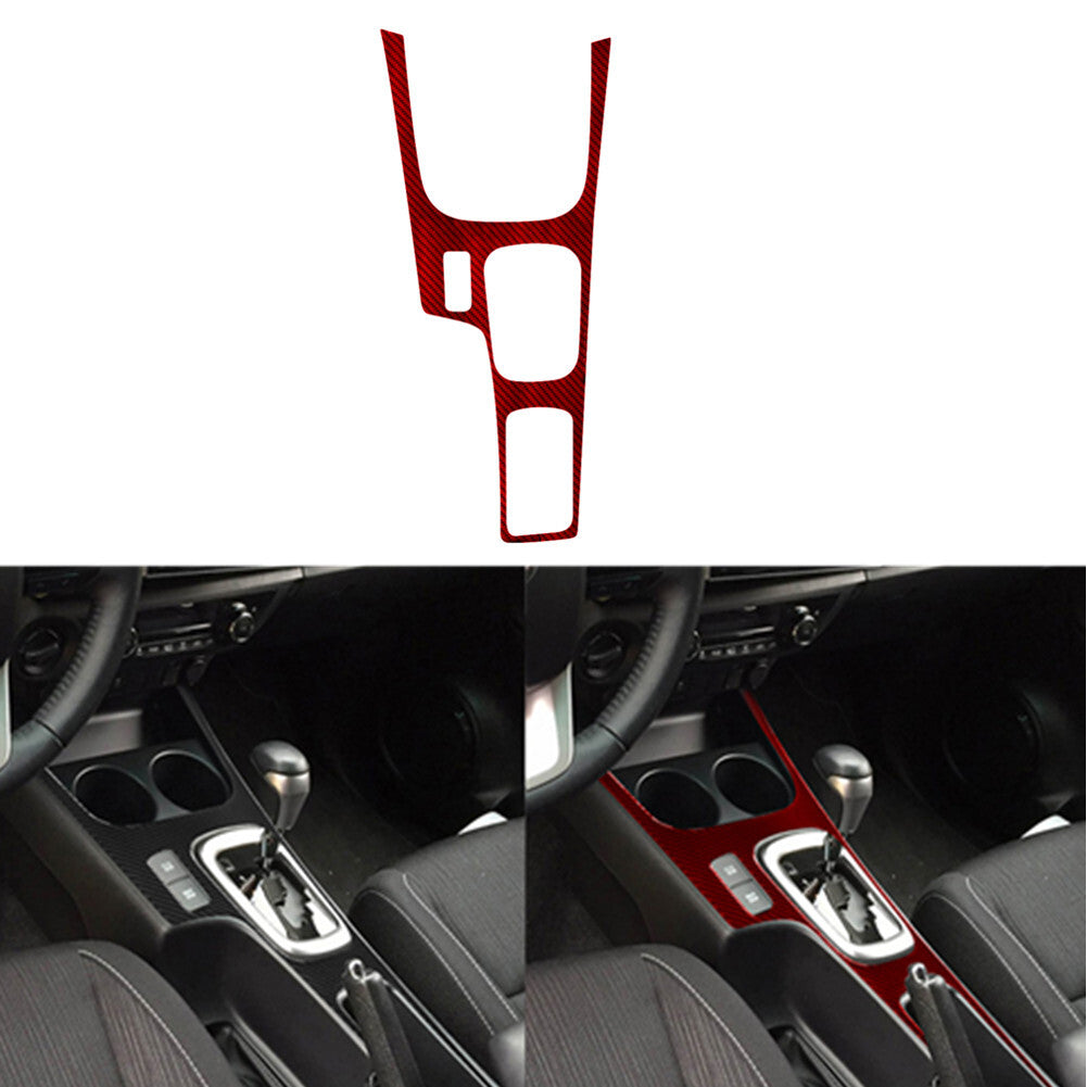 Red Carbon Fiber Automatic Gear Shift Frame Cover Trim for Toyota Hilux 2015-21