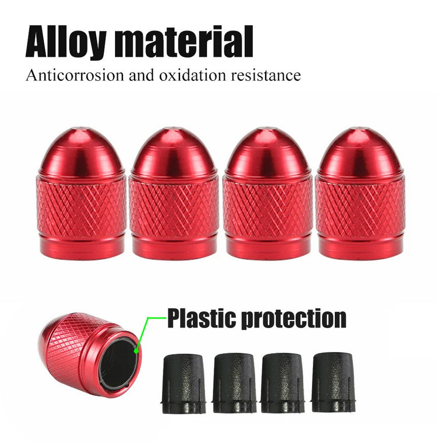 4-piece car tire valve cover rod air dust cover dustproof silver stud for Nissan