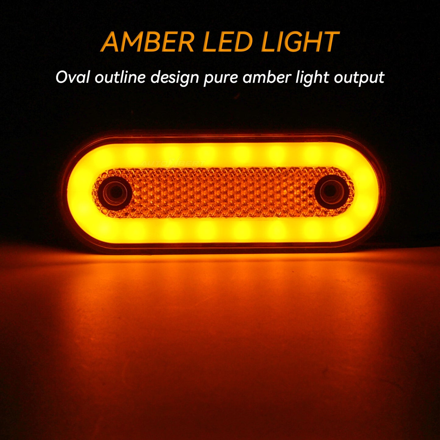 Oval LED Side Marker Clearance Lamp Trailer Truck Lorry 12V -24V Light Amber LED