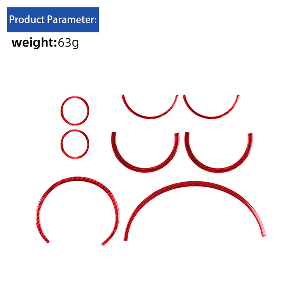 Red Carbon Fiber Dash Speedometer Air Vent Trim Cover for MINI Cooper 2007-2011