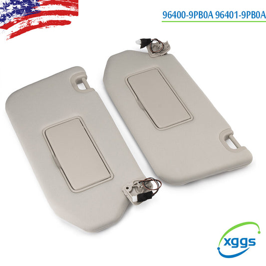 2PC For 13-18 for Nissan Pathfinder 14-17 for Infiniti QX60 Left Right Beige Sun Visor
