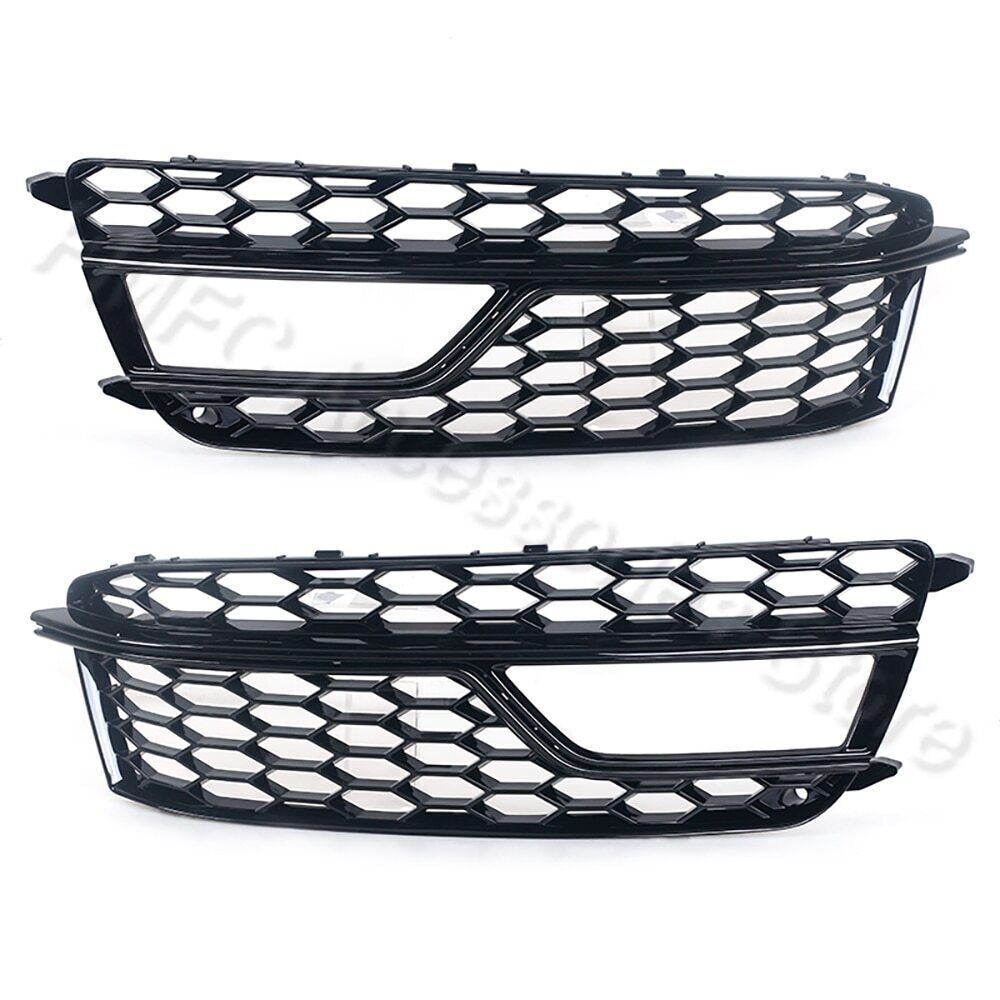 A pair of honeycomb mesh fog light grille covers for Audi S5 A5 S Series 2013-16.